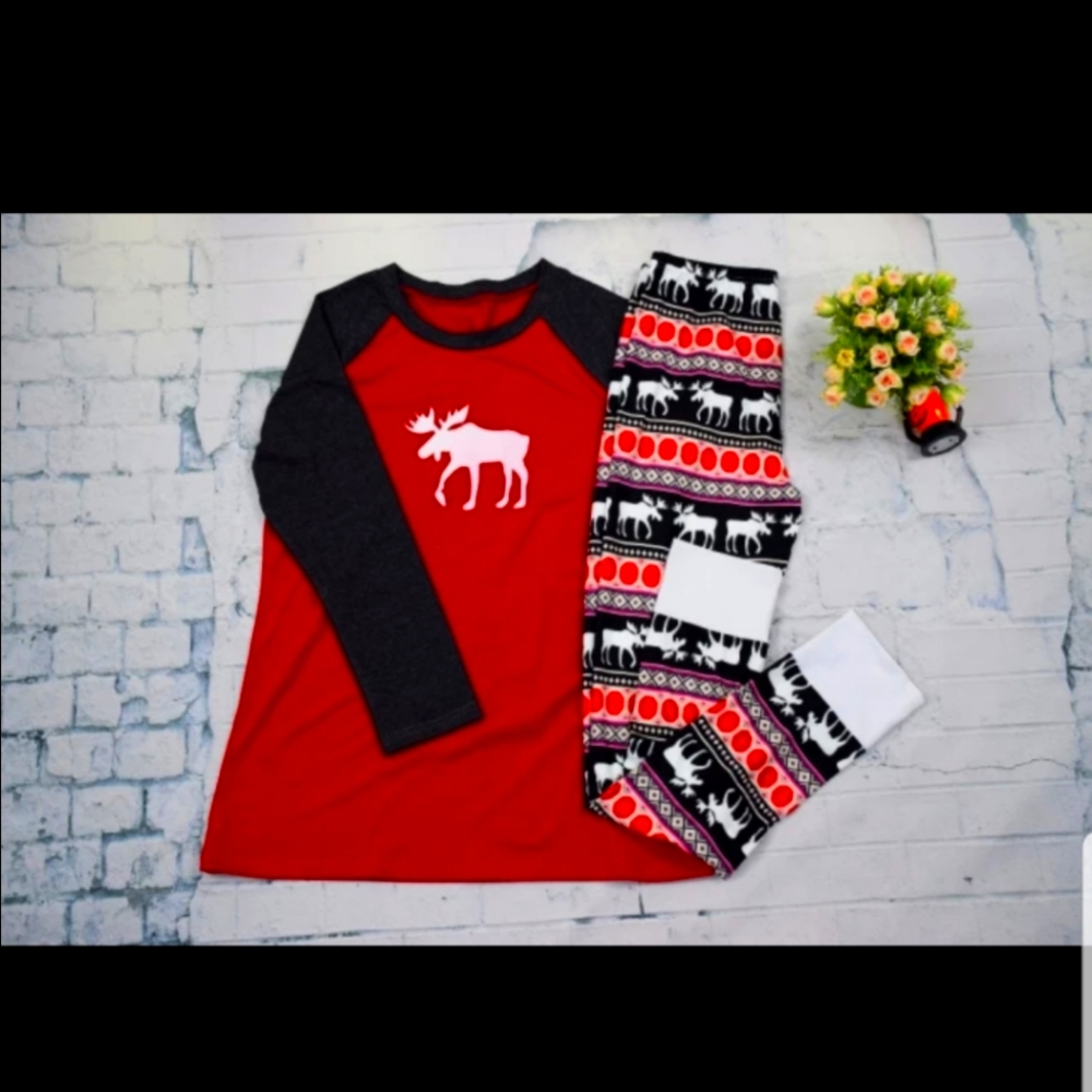 Elk Print Family Matching Christmas Pajamas